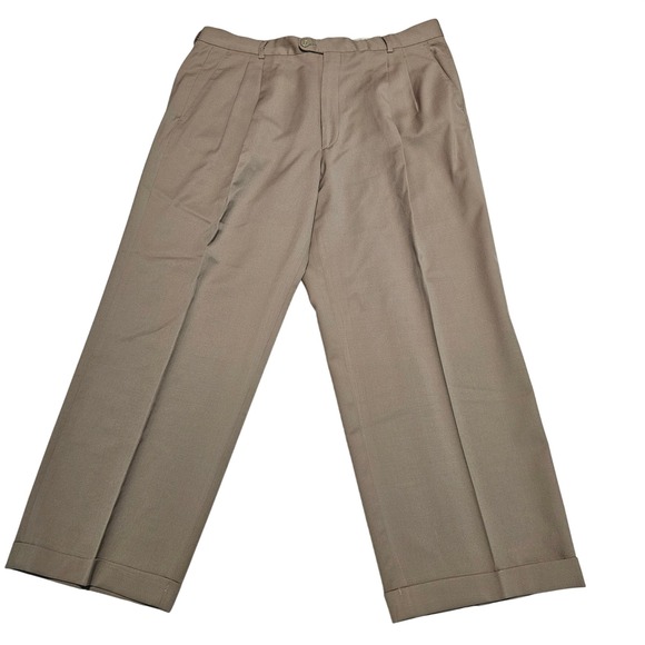 Metropolitan View Other - Metropolitan View Bloomingdales Mens 38x27 Wool Pleated Cuffed Dress Pants Italy